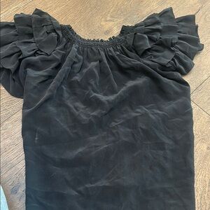Elegant Black Ruffle Sleeve Top
